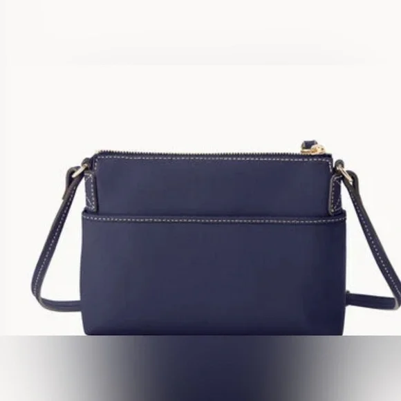 Dooney & Bourke Blue Crossbody Bag with Gold Accents - Picture 3 of 4